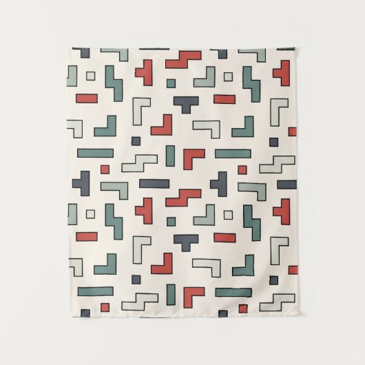 古いビデオゲームの正方形のシームレスなパターン、背景  タペストリー (正面)