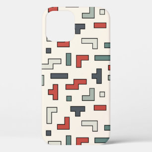 古いビデオゲームの正方形のシームレスなパターン、背景  iPhone 12ケース