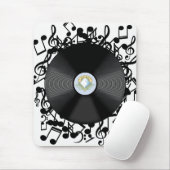 古いビニールのレコードと楽譜 マウスパッド (マウス)