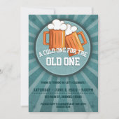 古いビールの誕生日パーティーで冷たい人 招待状 (正面)