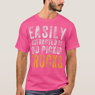 古いピックアップスクエアの体トラックに簡単に気を取られる Tシャツ
