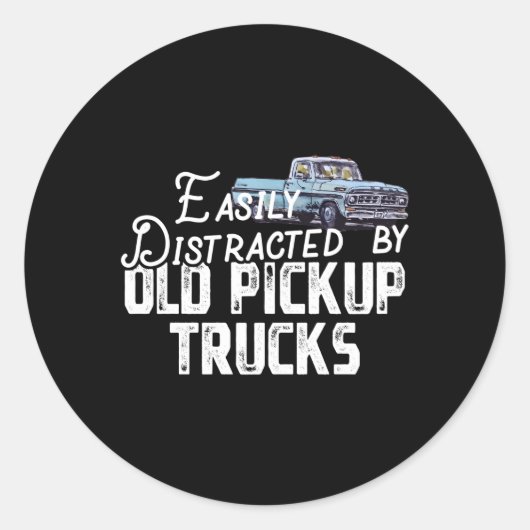 古いピックアップトラックのトラック運転手に簡単に気を取られる ラウンドシール (正面)