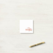 古いピックアップトラックの花模様 ポストイット (デスク上)