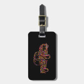 古いピックアップトラックの花模様 ラゲッジタグ (正面縦)