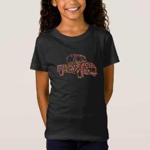 古いピックアップトラックの花模様 Tシャツ