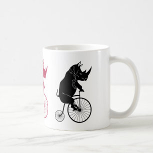 古いファッションのバイクに乗っているサイ コーヒーマグカップ