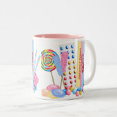 古いファッションキャンデーの甘い専門店のマグ ツートーンマグカップ (正面右)