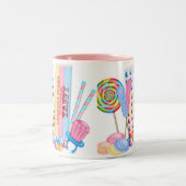 古いファッションキャンデーの甘い専門店のマグ ツートーンマグカップ (中央)