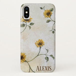 古いファッションドひまわり iPhone X ケース