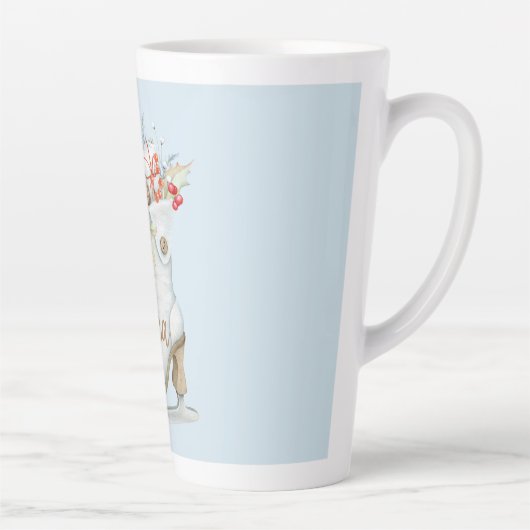 古いファッションドアイススケートパーソナライズされた場 カフェラテマグ (右)