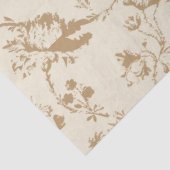 古いファッションドアイボリーと茶色の花 薄葉紙 (詳細)