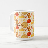 古いファッションドアップルパイと材料 コーヒーマグカップ (正面左)