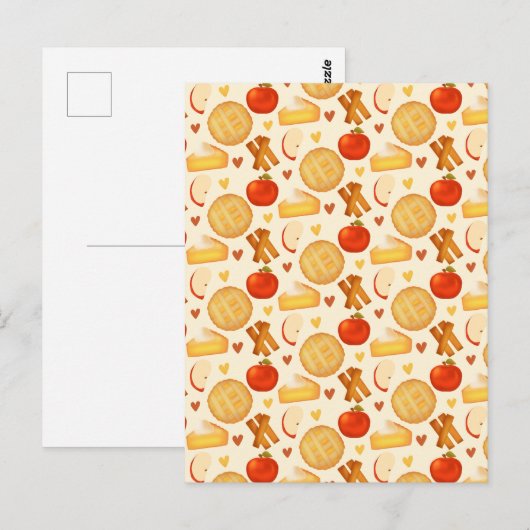 古いファッションドアップルパイと材料 ポストカード (正面/裏面)