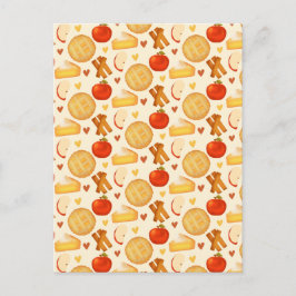 古いファッションドアップルパイと材料 ポストカード