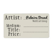 古いファッションドアートとクラフトの販売ラベル、名前のみ ラベル (正面)