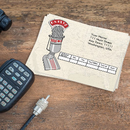 古いファッションドアールデコマイクQSLはがき ポストカード