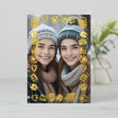 古いファッションドキャンディフレームと写真 箔シーズンカード (立ち正面)