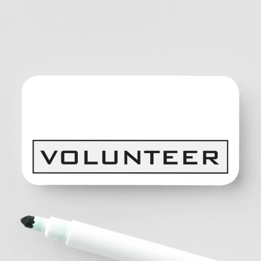 古いファッションドクラシック「VOLUNTEER」の名前タグ 名札 (インサイチュ)