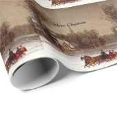 古いファッションドクリスマスそり、冬のシーン ラッピングペーパー (ロールコーナー)