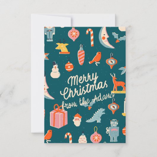 古いファッションドクリスマスカード 出欠カード (正面)