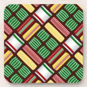 古いファッションドクリスマスキャンディーコースターセット コースター (正面)