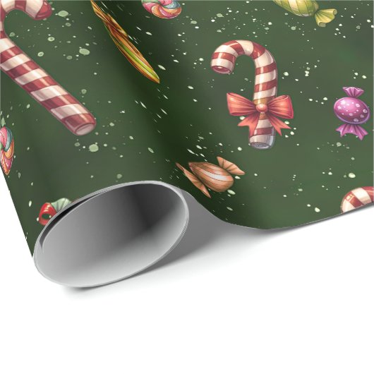 古いファッションドクリスマスキャンディ ラッピングペーパー (ロールコーナー)