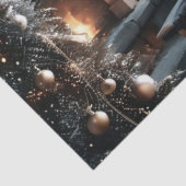 古いファッションドクリスマスシーンのギフトラップ 薄葉紙 (詳細)