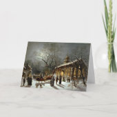 古いファッションドクリスマスチャーチ シーズンカード (正面)