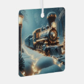 古いファッションドクリスマストレイン冬のワンダーランド メタルオーナメント (正面右)