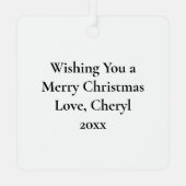 古いファッションドクリスマストレイン冬のワンダーランド メタルオーナメント (裏面)