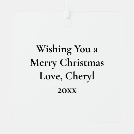 古いファッションドクリスマストレイン冬のワンダーランド メタルオーナメント (裏面)