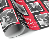 古いファッションドクリスマスブラックとホワイトの写真 ラッピングペーパー (ロールコーナー)