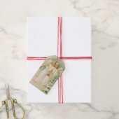 古いファッションドクリスマス天使 ギフトタグ (より糸付き)