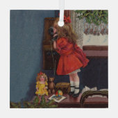 古いファッションドクリスマス電話 ガラスオーナメント (裏面)