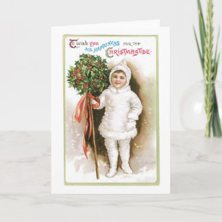 古いファッションドクリスマス シーズンカード