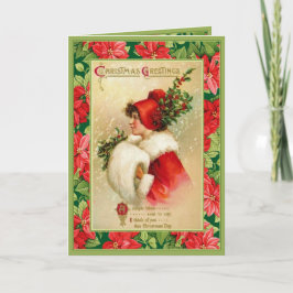 古いファッションドクリスマス シーズンカード