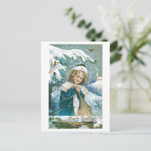 古いファッションドクリスマス シーズンポストカード (スタンド正面)