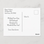 古いファッションドクリスマス ポストカード (裏面)