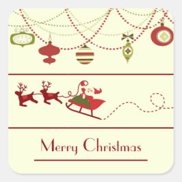 古いファッションドクリスマス – 四角ステッカー スクエアシール