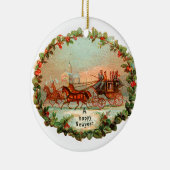 古いファッションドクリスマス、新年、コーチ セラミックオーナメント (右)