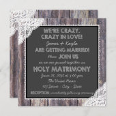 古いファッションドク素朴ルカ結婚ボード 招待状 (正面/裏面)