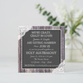 古いファッションドク素朴ルカ結婚ボード 招待状 (スタンド正面)