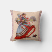 古いファッションドショッピングクリスマス枕 クッション (正面)