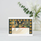 古いファッションドハロウィーン、カボチャ ポストカード (スタンド正面)