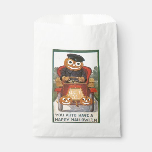 古いファッションドハロウィーン、パンプキンドライバー フェイバーバッグ (正面)