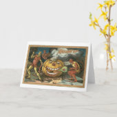 古いファッションドハロウィーン、悪魔 カード (黄色い花)