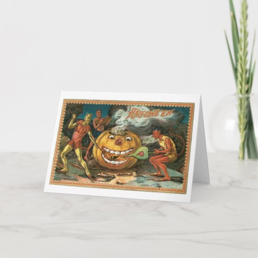 古いファッションドハロウィーン、悪魔 カード (正面)