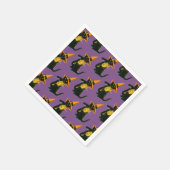 古いファッションドハロウィーン、魔猫のバ遊イオリン スタンダードカクテルナプキン (角)