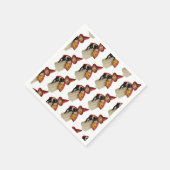 古いファッションドハロウィーン、黒猫と魔女の少女 スタンダードカクテルナプキン (角)