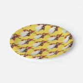 古いファッションドハロウィーン、黒猫と魔女の少女 ペーパープレート (アングル)